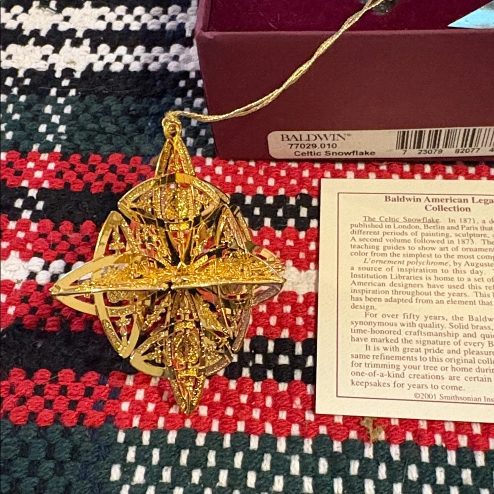 BALDWIN Smithsonian ‘American Legacy Collection’ Celtic Snowflake Ornament